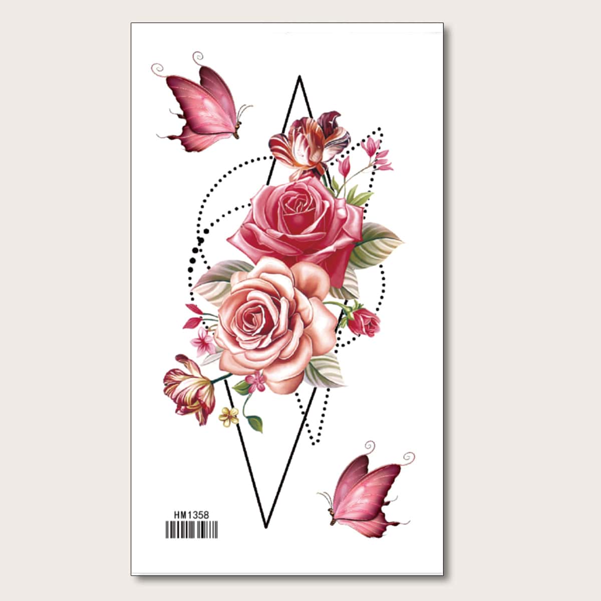 

1sheet Flower Pattern Tattoo Sticker, Multicolor