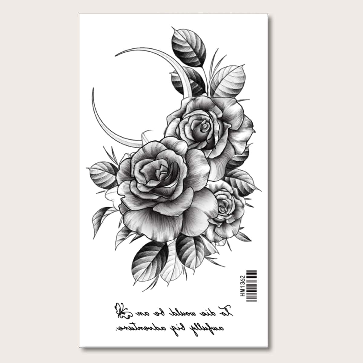 

1sheet Flower Pattern Tattoo Sticker, Black
