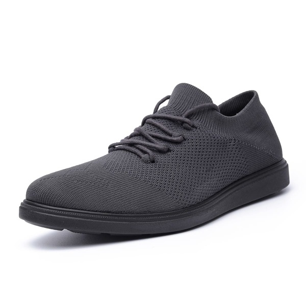 

Men Lace Up Decor Knit Sneakers, Dark grey