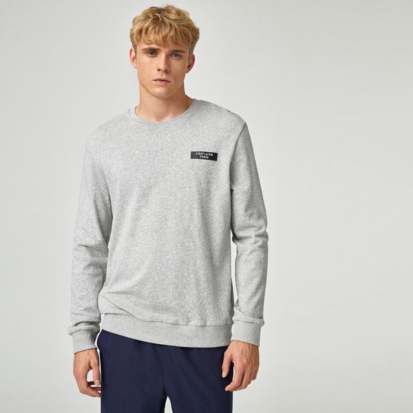 

Men Letter Graphic Pullover, Light grey