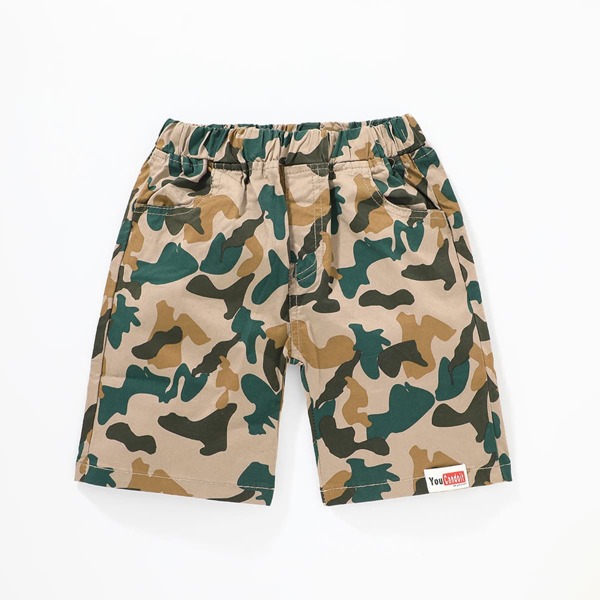 

Toddler Boys Camo Print Patched Shorts, Multicolor