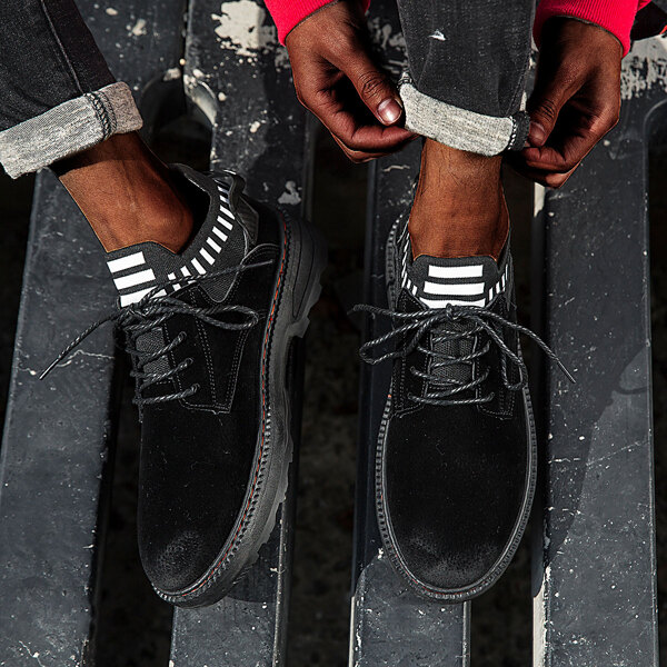

Men Lace Up Decor Dress Shoes, Black