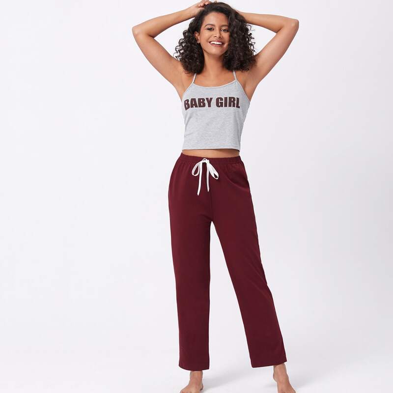 

Letter Graphic Cami & Pants PJ Set, Multicolor