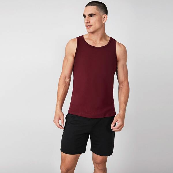 

Men Round Neck Tank Top, Maroon