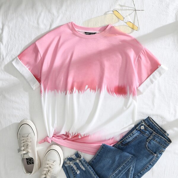 

Rolled Cuff Ombre Tee, Multicolor