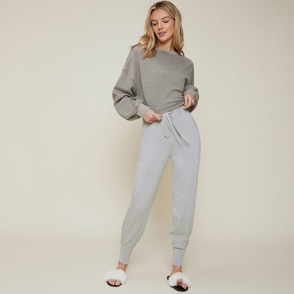 

100% VISCOSE DRAWSTRING SWEATPANTS, Light grey