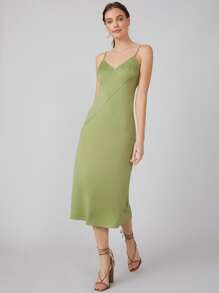 SHEIN Midi Slip Dress - Lime Green - View 5