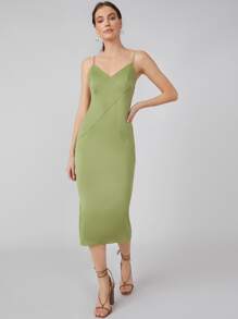 SHEIN Midi Slip Dress - Lime Green - View 8