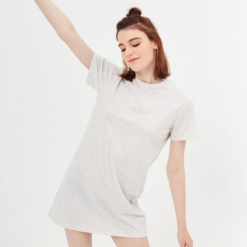 

Solid Tee Dress, Light grey