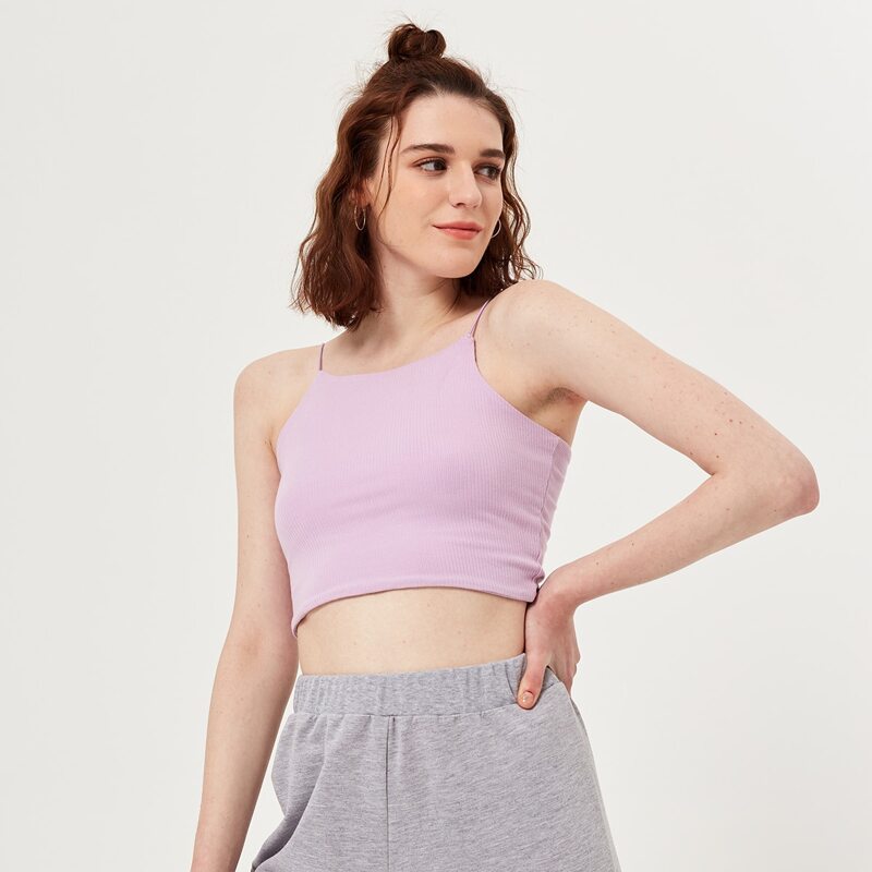

Solid Crop Cami, Lilac purple