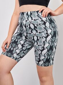 Shorts biker con estampado de piel de serpiente - Multicolor - Ver 3