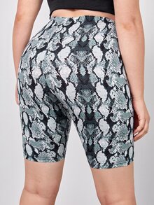 Shorts biker con estampado de piel de serpiente - Multicolor - Ver 2