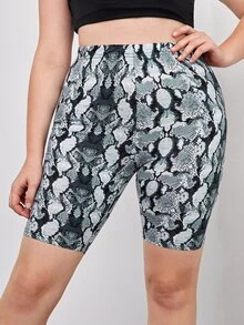 Shorts biker con estampado de piel de serpiente - Multicolor - Ver 4