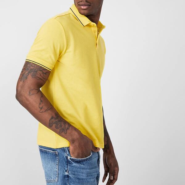 

Men Striped Polo Shirt, Yellow