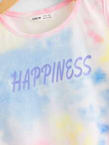 SHEIN Tops con gái Cà vạt nhuộm Giải trí - Nhiều màu - Xem 3