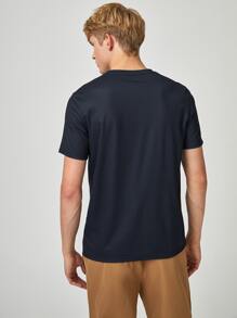 Manfinity RebelGame Áo thun nam sọc màu - Màu xanh hải quân - Xem 2