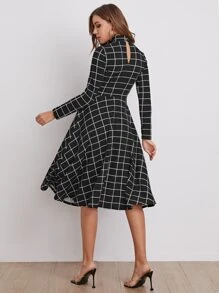 SHEIN Clasi Abito lungo a quadri - Bianco e nero - Visualizzare 2