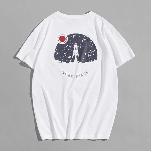 

Men Rocket & Slogan Graphic Tee, White