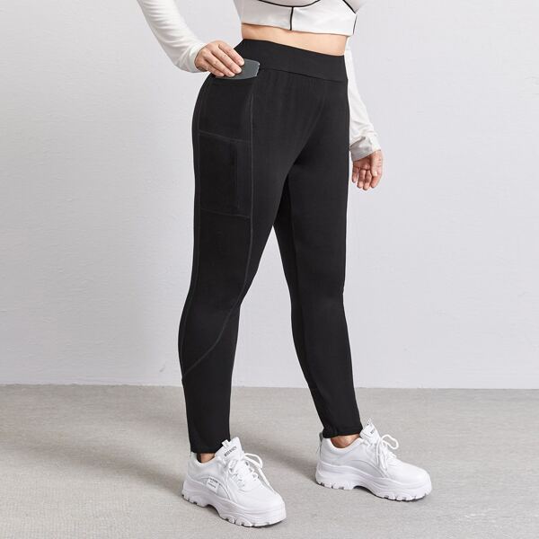

Plus Pocket Side Leggings, Black