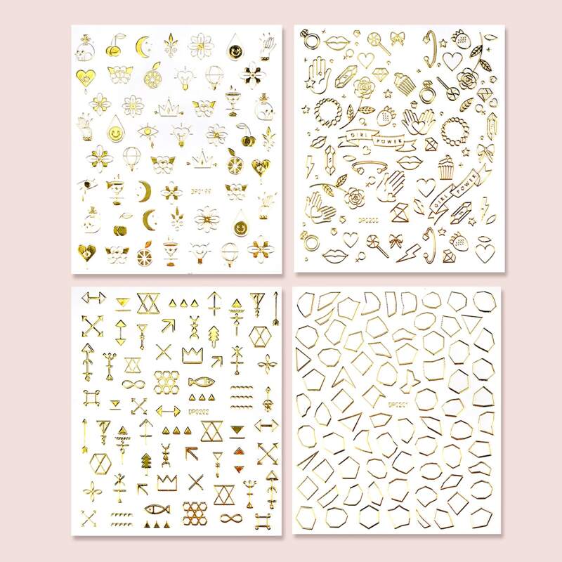 

4sheets Flower & Moon Nail Art Sticker, Multicolor