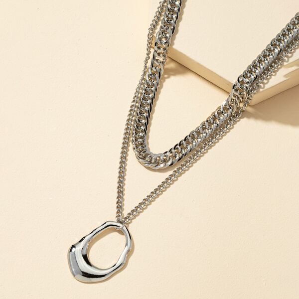 

Men Geo Charm Necklace, Silver