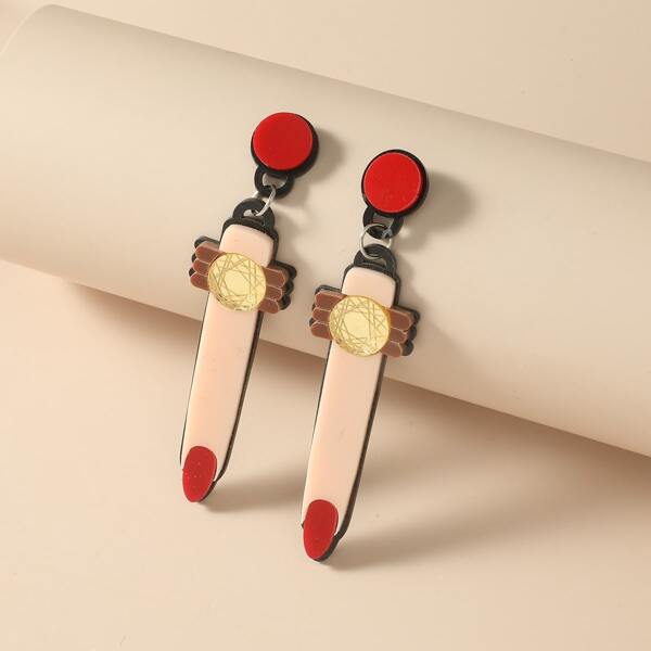 

Color Block Finger Drop Earrings, Multicolor