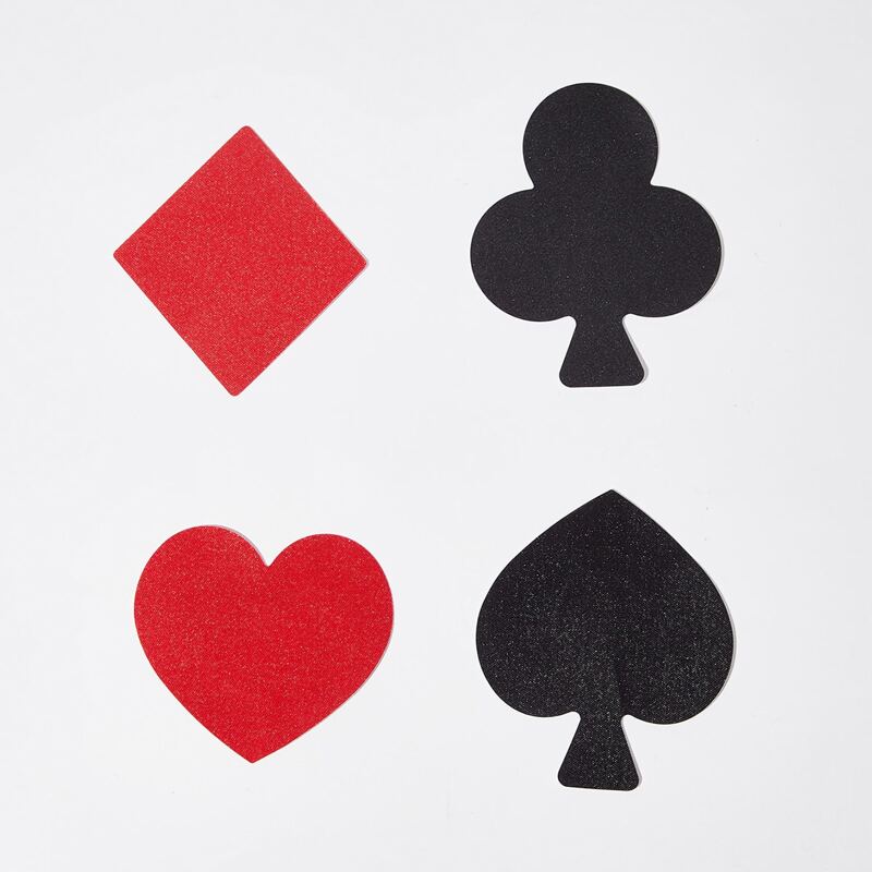 

2pairs Playing Card Suit Nipple Cover, Multicolor