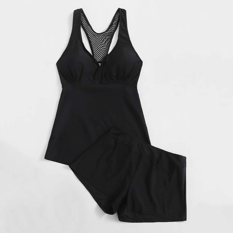 

Solid Shorts Bikini Swimsuit, Black