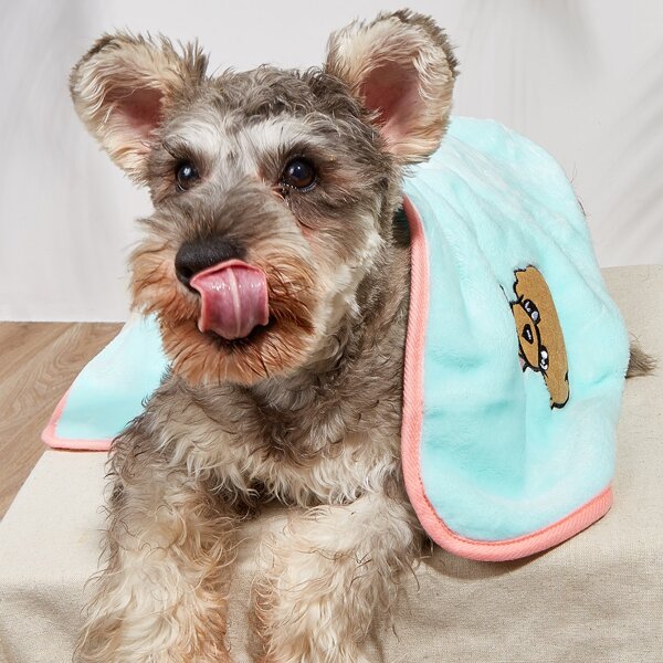

Cartoon Dog Pattern Pet Blanket, Blue