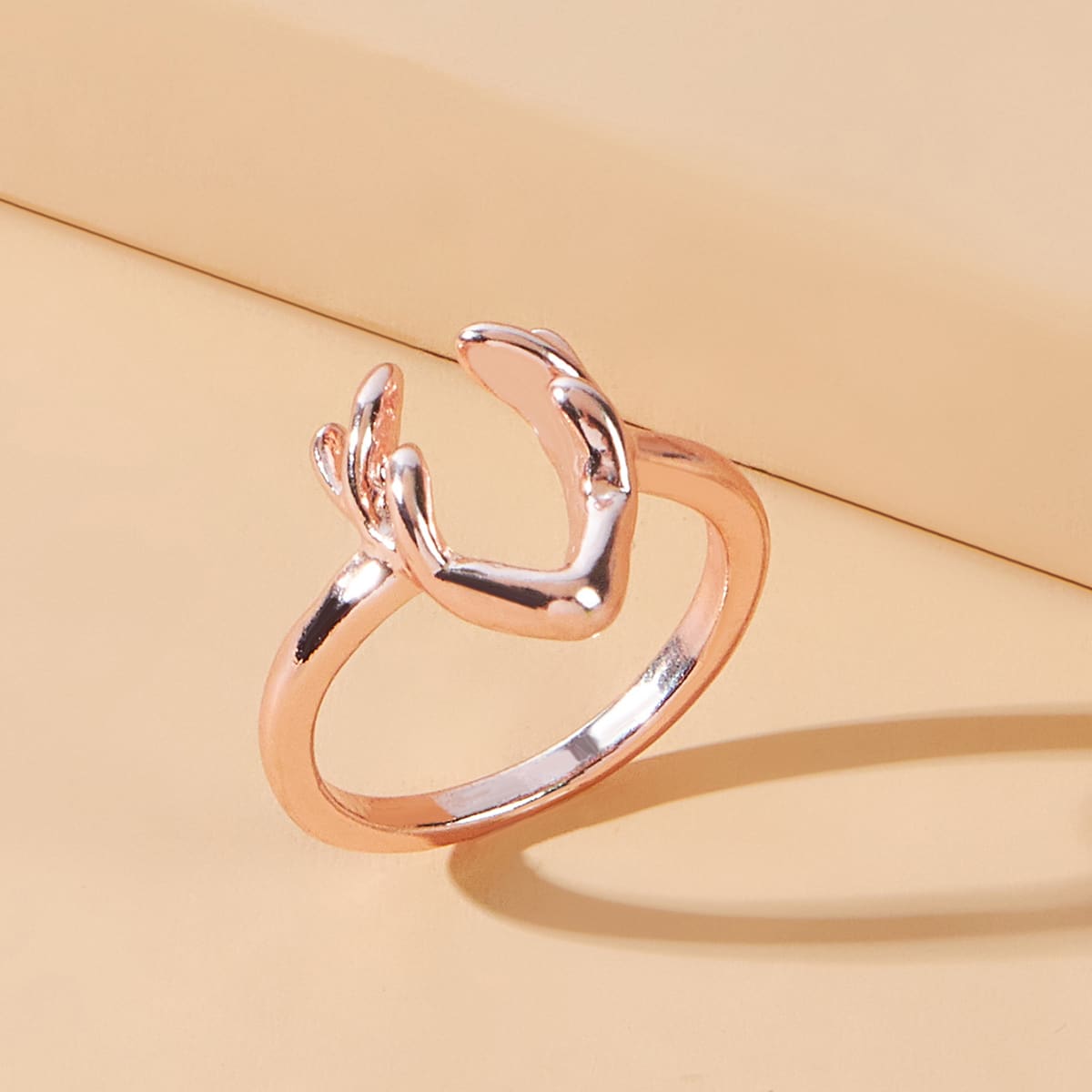 

1pc Antlers Ring, Rose gold