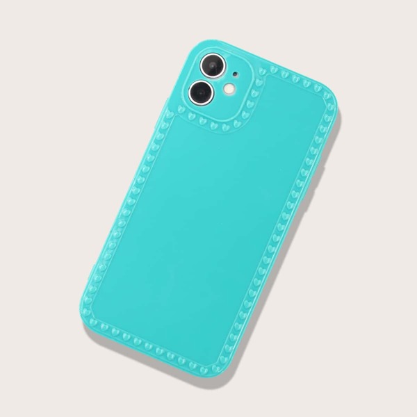 

Heart Pattern iPhone Case, Mint blue
