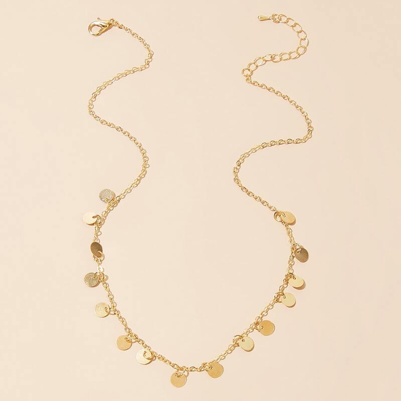 

Disc Tassel Pendant Necklace, Gold