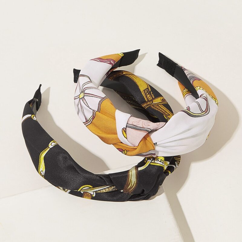

2pcs Knot Wide Headband, Multicolor