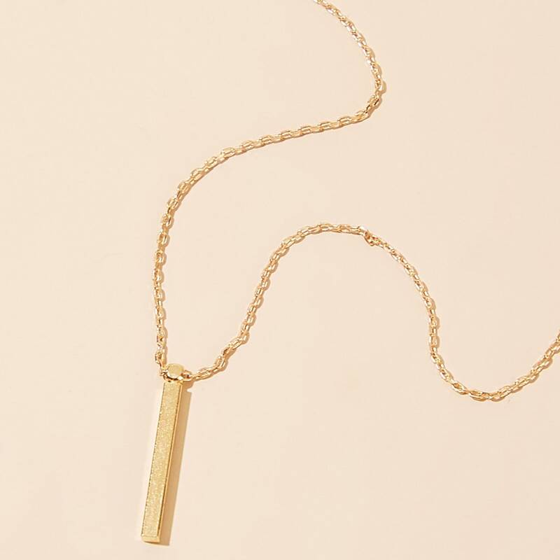 

Vertical Bar Pendant Necklace, Gold