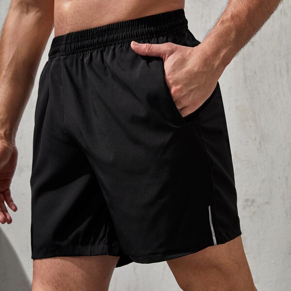 

Men Pocket Side Sports Shorts, Black