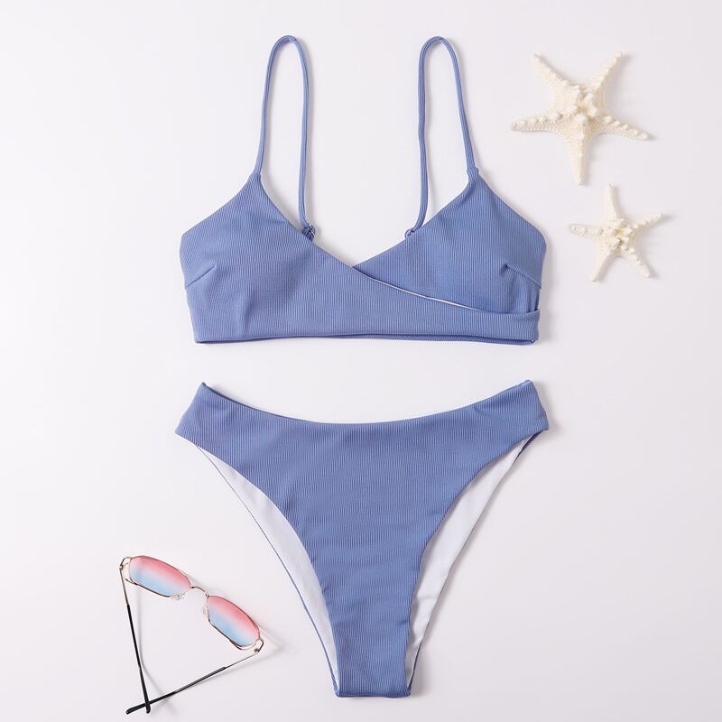 

Wrap Cami Bikini Swimsuit, Blue