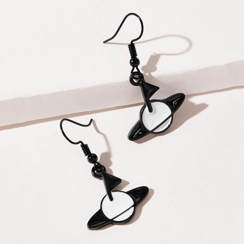 

Planet Drop Earrings, Black
