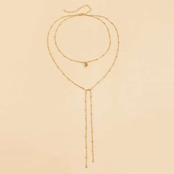 

Metal Y Lariat Necklace, Gold