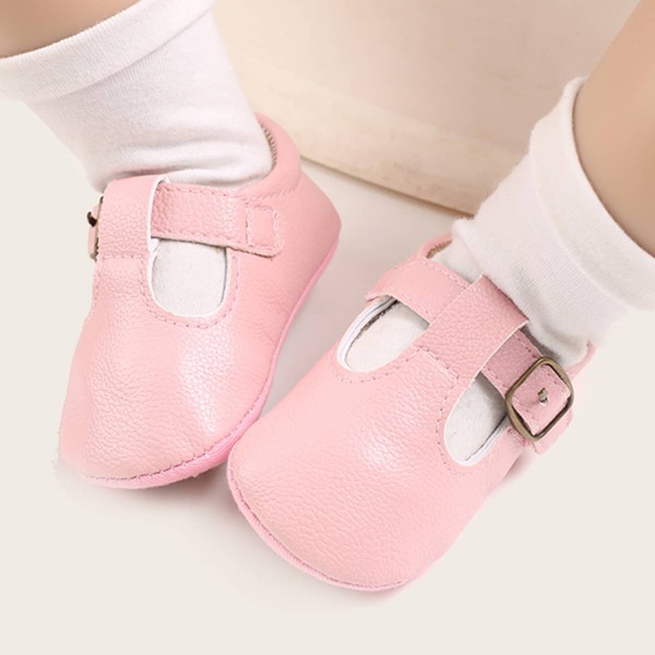 

Baby Girl Velcro Strap Flats, Pink
