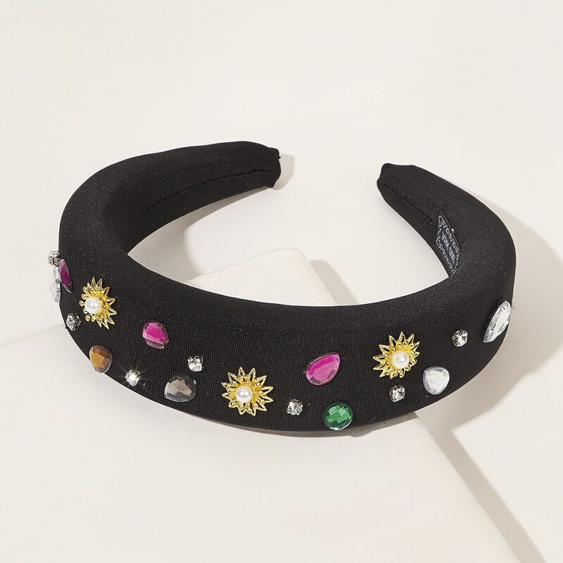 

1pc Rhinestone Headband, Black