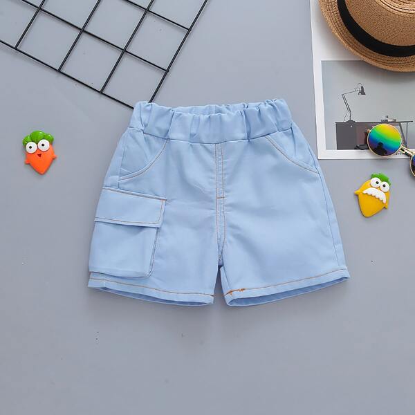 

Toddler Boys Flap Pocket Shorts, Baby blue