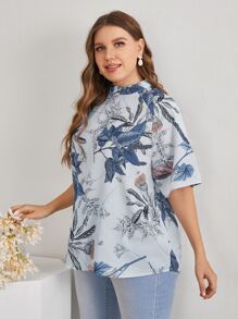 EMERY ROSE Top con estampado botánico de manga raglán - Multicolor - Ver 2