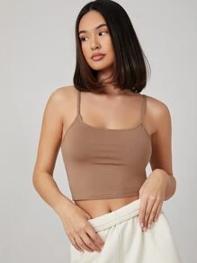 SHEIN BASICS Vừa vặn và vừa vặn với chiếc địu ngắn - Màu nâu  Mocha - Xem 4