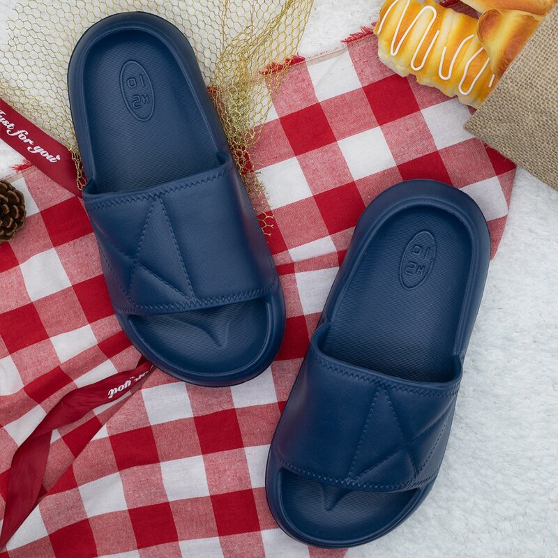 

Guys Open Toe Textured Slippers, Navy blue