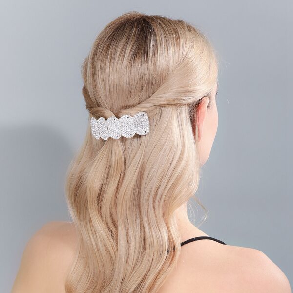 

Rhinestone Decor Hair Clip, Silver