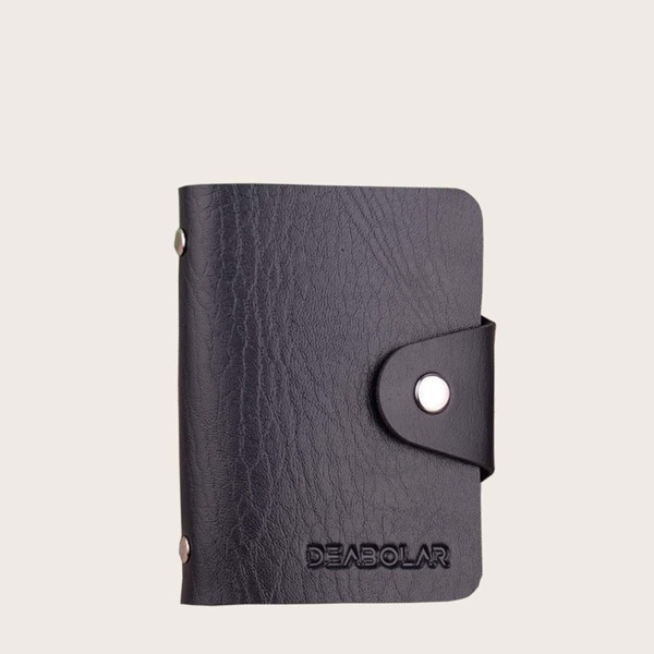 

Men Letter Embossed Multi-compartment Purse, Black