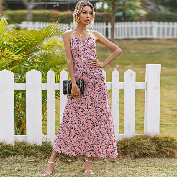 

Allover Floral Print Cami Dress, Dusty pink