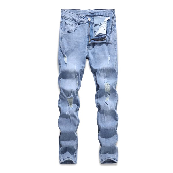 

Men Ripped Washed Jeans, Light wash