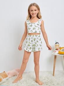 Conjunto de pijama con estampado de lunares y banana - Multicolor - Ver 5