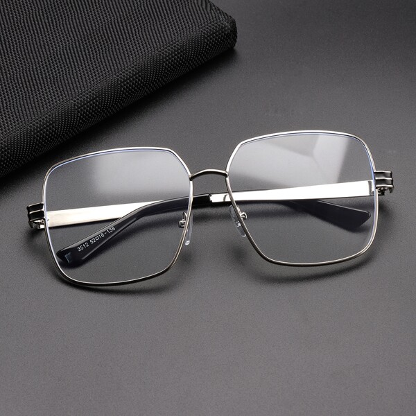 

Men Metal Frame Anti-blue Light Glasses, Silver